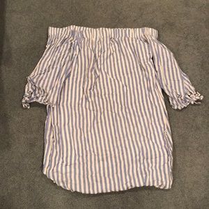 Off the shoulder striped dress